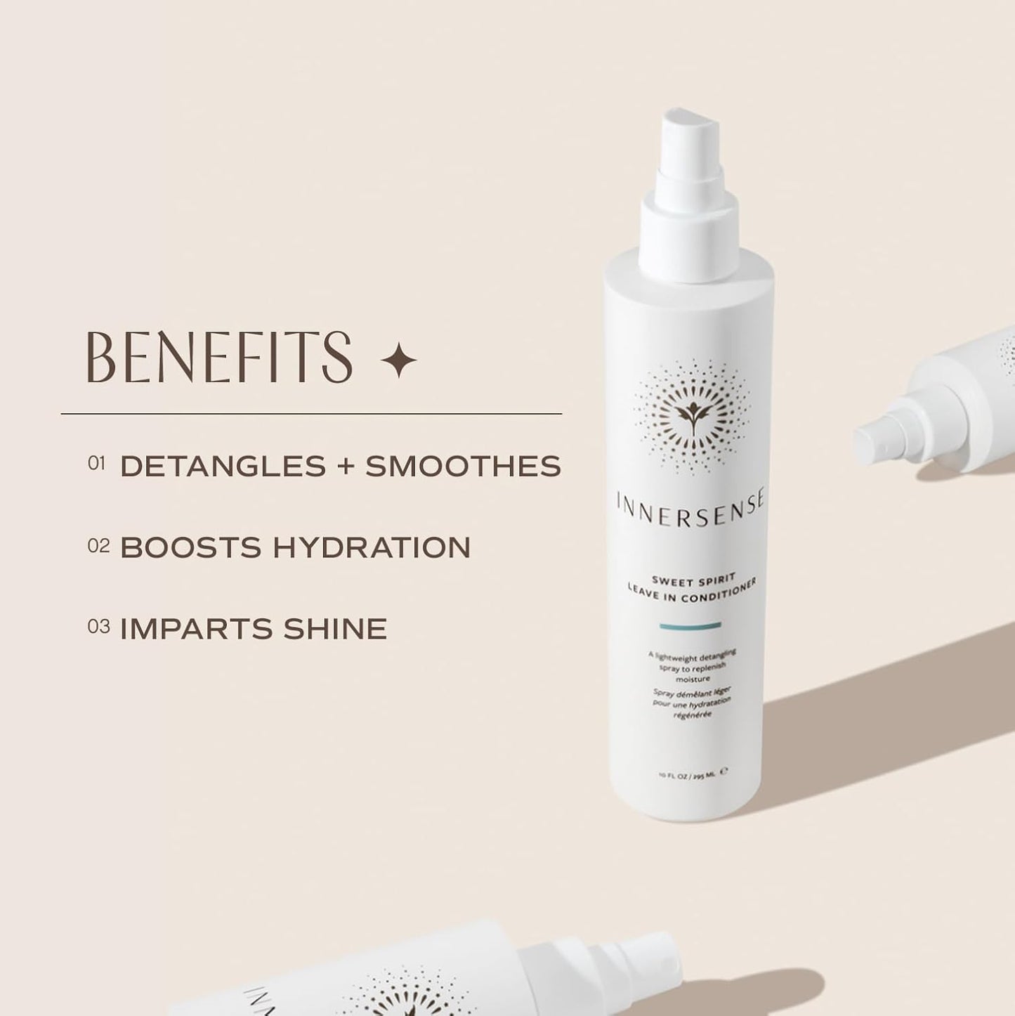 Innersense Organic Beauty - Hydrating Travel Hair Trio | Non-Toxic, Cruelty-Free, Clean Haircare (Hydrating Cream Hairbath + Conditioner, Sweet Spirit Leave-In Conditioner) PACKAGING MAY VARY