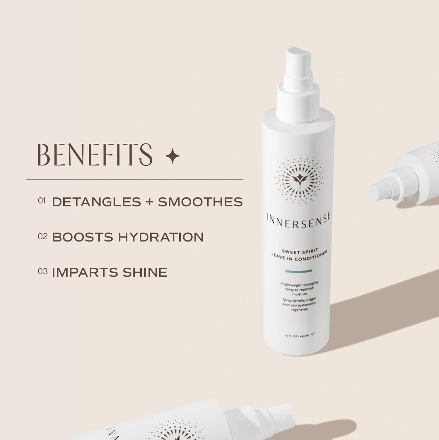 Innersense Organic Beauty - Hydrating Travel Hair Trio | Non-Toxic, Cruelty-Free, Clean Haircare (Hydrating Cream Hairbath + Conditioner, Sweet Spirit Leave-In Conditioner) PACKAGING MAY VARY