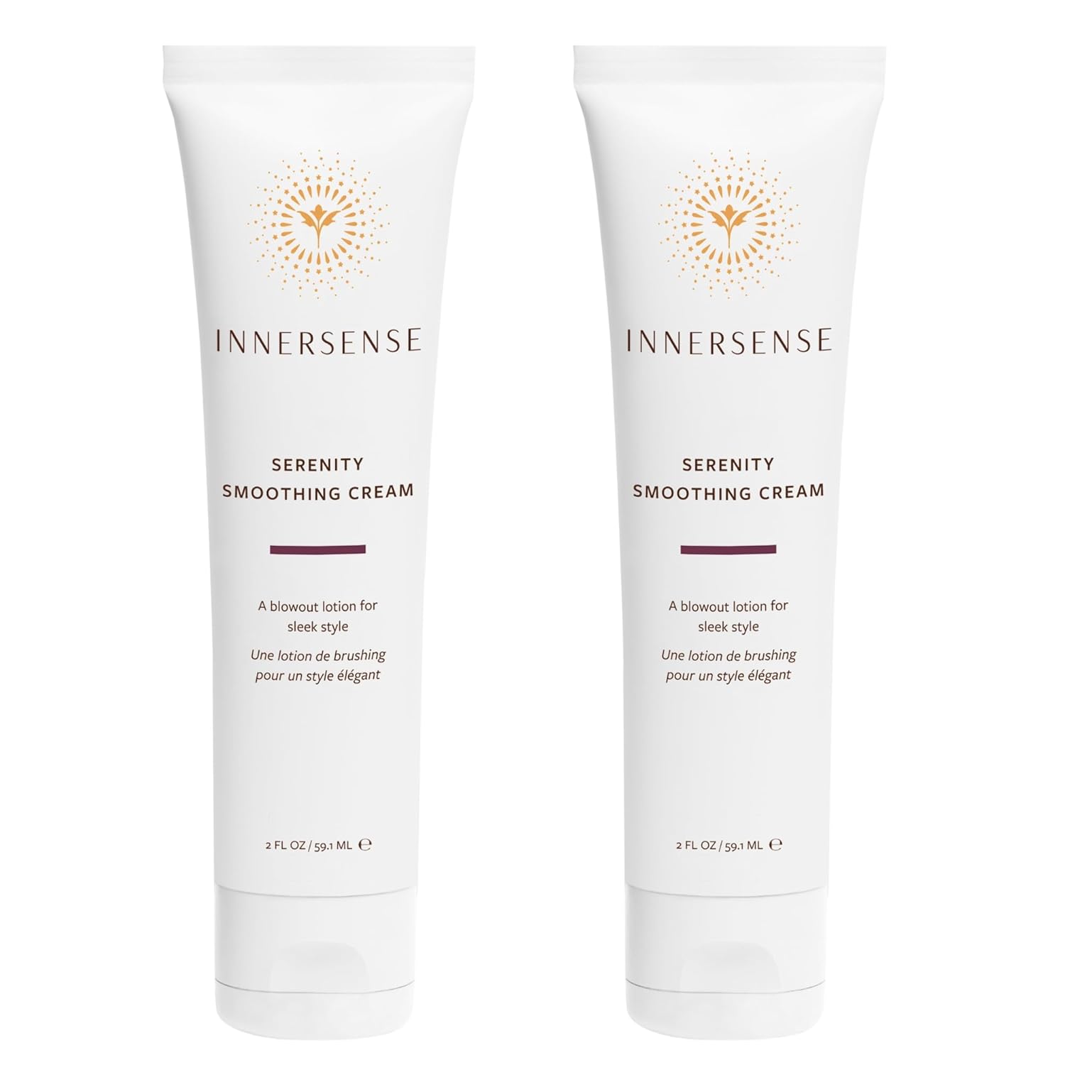 INNERSENSE Organic Beauty - Natural Serenity Smoothing Hair Cream | Protects, Hydrates, Smoothes | Non-Toxic, Cruelty-Free Haircare (2 Pack - 2 fl oz | 59.1 mL each)
