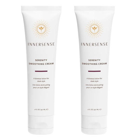 INNERSENSE Organic Beauty - Natural Serenity Smoothing Hair Cream | Protects, Hydrates, Smoothes | Non-Toxic, Cruelty-Free Haircare (2 Pack - 2 fl oz | 59.1 mL each)