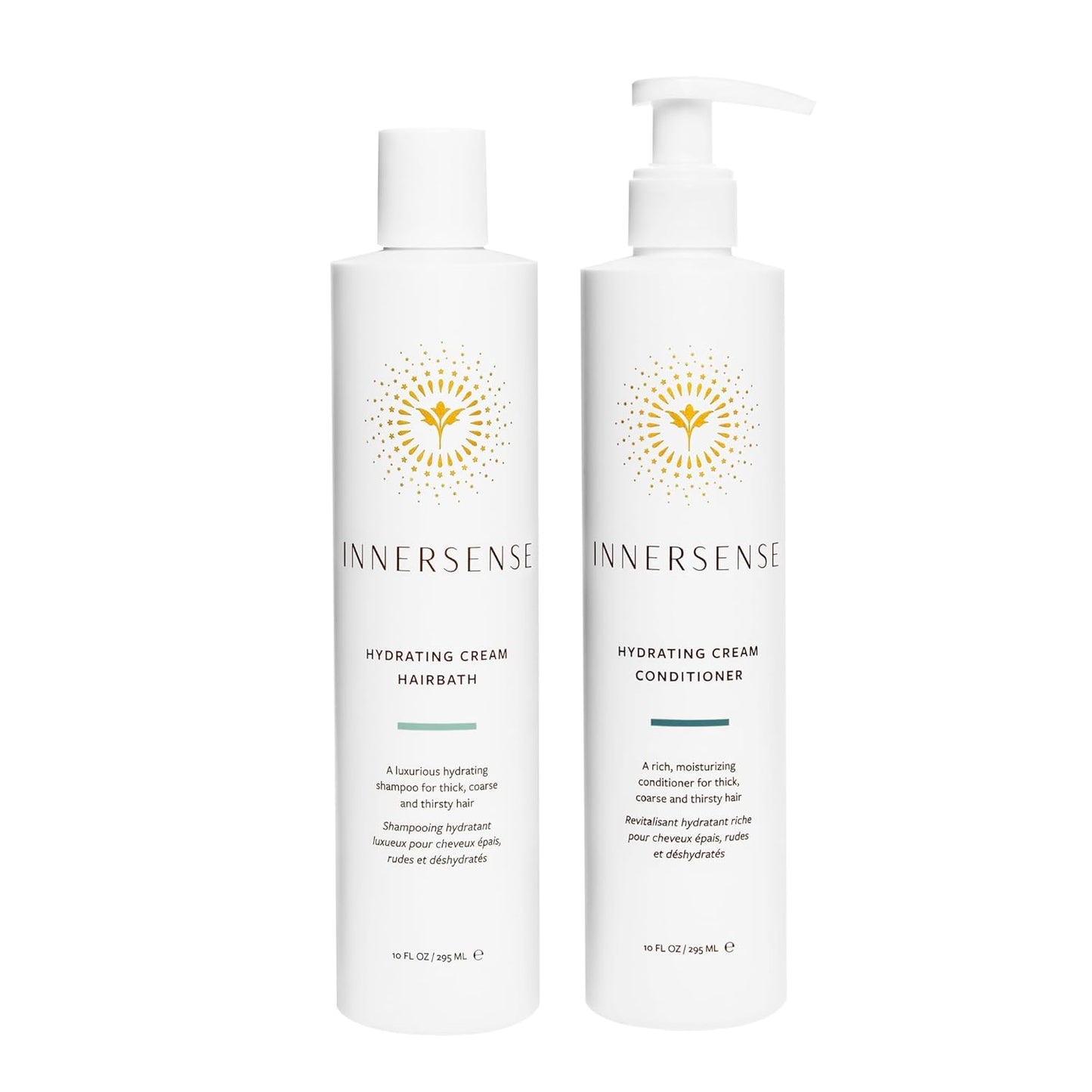 INNERSENSE Organic Beauty - Natural Hydrating Hairbath Shampoo + Cream Conditioner Duo | Non-Toxic, Cruelty-Free, Clean Haircare (10 fl oz each)