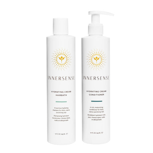 INNERSENSE Organic Beauty - Natural Hydrating Hairbath Shampoo + Cream Conditioner Duo | Non-Toxic, Cruelty-Free, Clean Haircare (10 fl oz each)