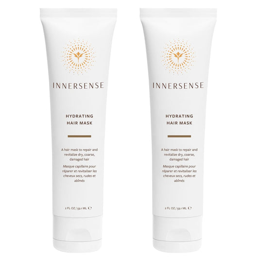 INNERSENSE Organic Beauty - Natural Hydrating Hair Mask | Deep Hydration, Nourishing, Strengthening | Non-Toxic, Cruelty-Free, Clean Haircare (2 Pack - 2 fl oz | 59.1 mL each)