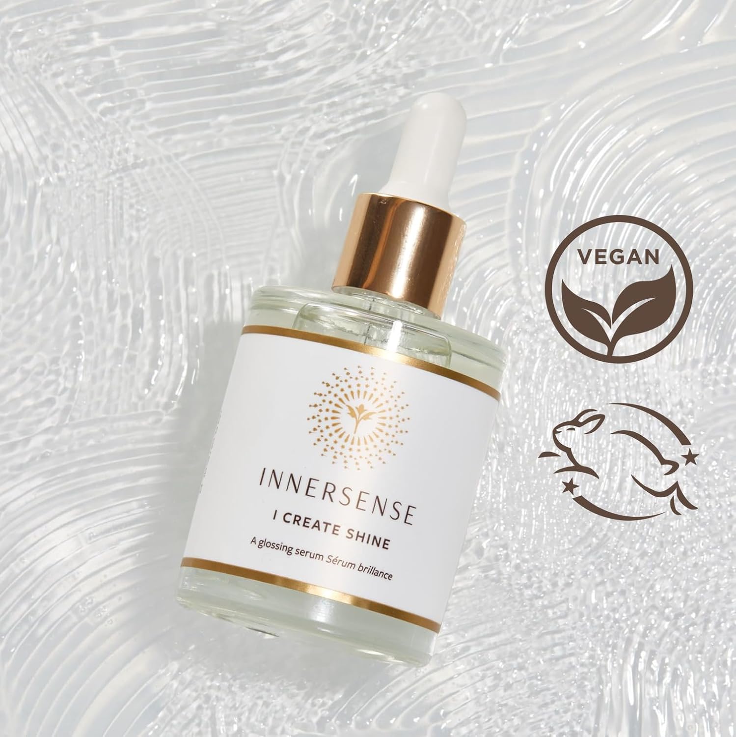 INNERSENSE Organic Beauty - Natural I Create Shine Glossing Serum | Non-Toxic, Cruelty-Free, Clean Haircare (1.7 fl oz | 50 ml)